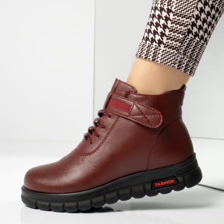 Ghete dama cu siret si talpa groasa elastic visinii MOD06546