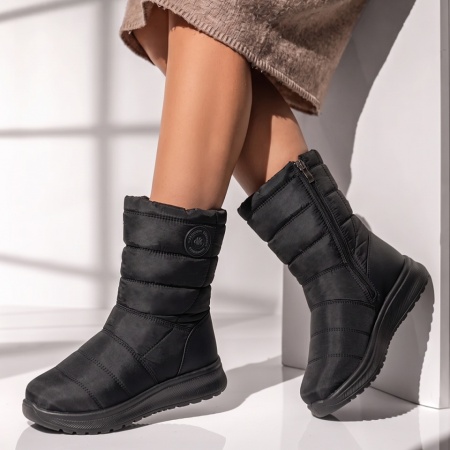 Ghete dama din fas cu fermoar negre GINA40, 3, modlet.ro