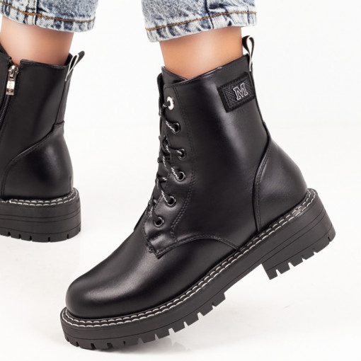 Ghete dama negre cu siret si fermoar MOD07154, 3, modlet.ro