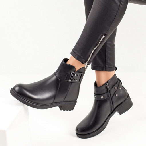 Ghete dama negre din Piele naturala cu fermoar MOD06992, 2, modlet.ro