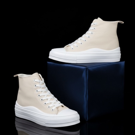 Ghete sport dama cu talpa groasa bej MOD07978