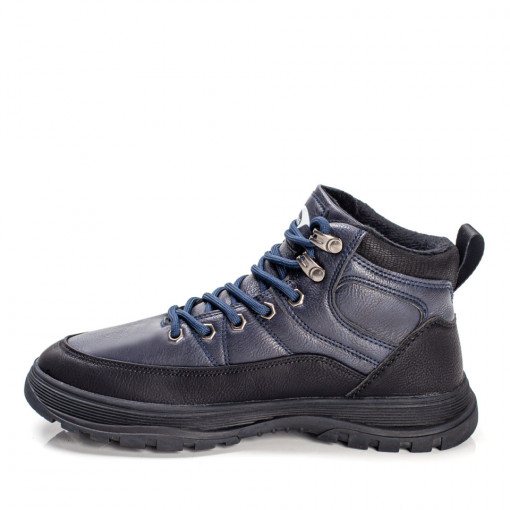 Ghete unisex negru cu albastru inchis sport cu siret MOD07363, 2, modlet.ro