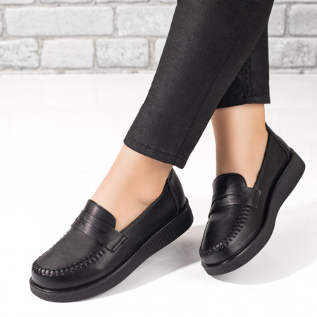 Balerini si Mocasini Dama, Mocasini dama cu talpa joasa negri MOD10005, modlet.ro