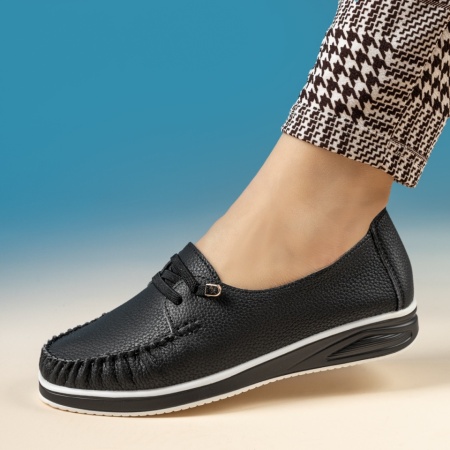 Mocasini dama cu talpa joasa negri MOD14231, 2, modlet.ro