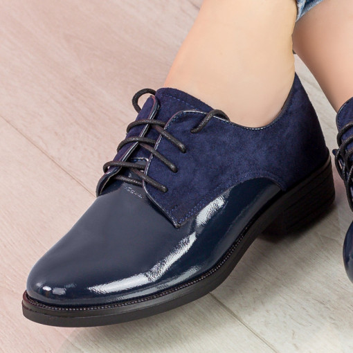 Pantofi albastri casual dama din material textil MDL01682