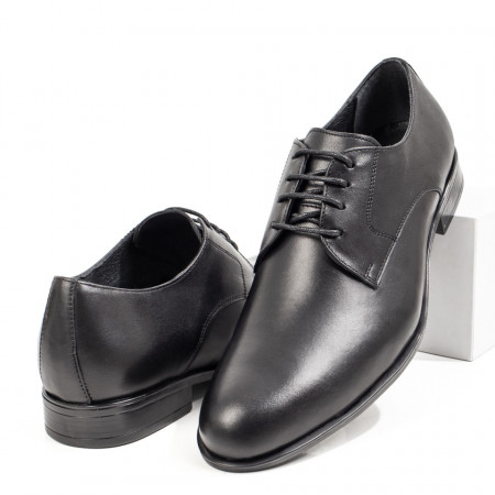 Pantofi barbati eleganti cu siret negri din Piele naturala MOD08767, 3, modlet.ro