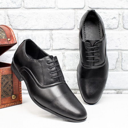 Pantofi barbati eleganti, Pantofi barbati eleganti cu siret negri MDL09576 - modlet.ro