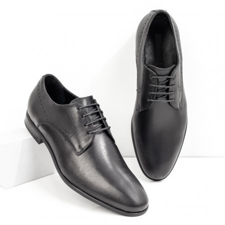 Pantofi barbati eleganti negri cu siret din Piele naturala MOD08768, 1, modlet.ro