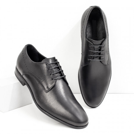 Pantofi barbati eleganti, Pantofi barbati eleganti negri cu siret din Piele naturala ZEF08768 - zeforia.ro
