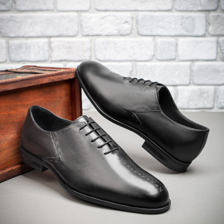 Plateste Jumatate!, Pantofi barbati eleganti negri din Piele naturala MOD09509, modlet.ro