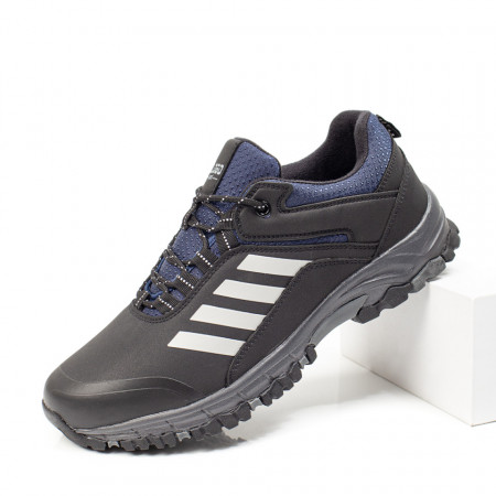 REDUCERI INCALTAMINTE, Pantofi barbati sport negri cu albastru MOD10030, modlet.ro