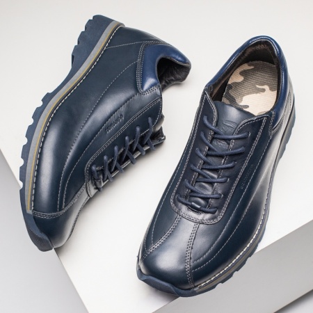REDUCERI INCALTAMINTE, Pantofi casual barbati cu siret albastri din Piele naturala MOD12021, modlet.ro