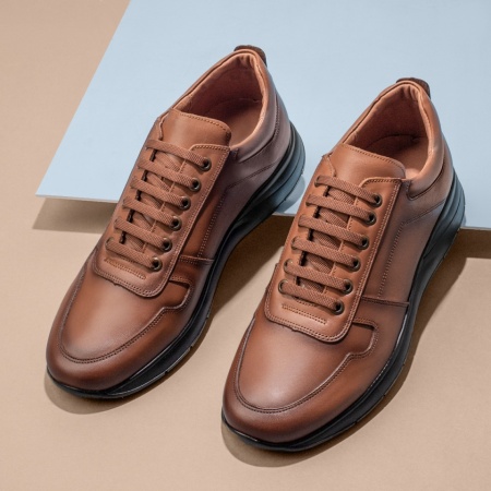 Pantofi barbati, Pantofi casual barbati cu siret maro din Piele Naturala MOD13251, modlet.ro