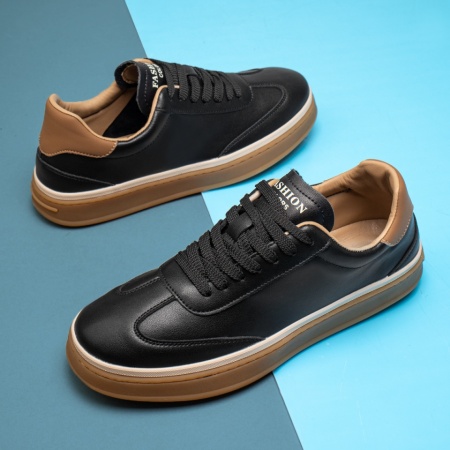 Pantofi casual barbati cu siret negri MOD14023