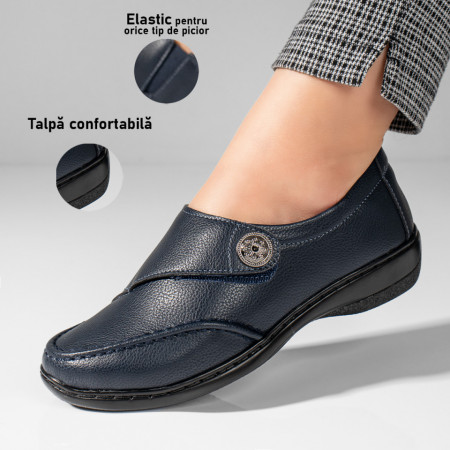 Pantofi casual dama, Pantofi casual dama albastri cu scai ZEF10948 - zeforia.ro