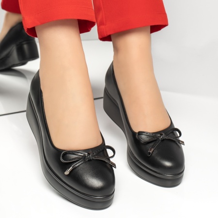 Pantofi casual dama cu platforma si fundita negri MOD13373, 3, modlet.ro