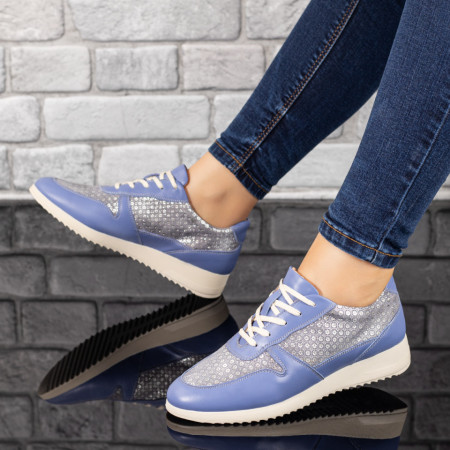 Pantofi casual dama cu siret albastri din Piele naturala MOD10116, 3, modlet.ro