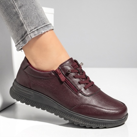 Pantofi casual dama cu talpa groasa visinii IOANA3, 3, modlet.ro