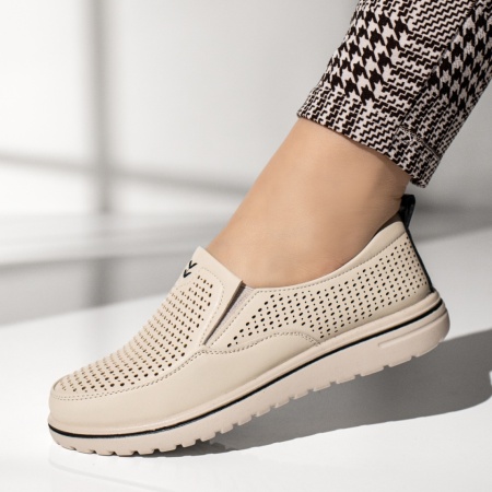 Pantofi casual dama cu talpa joasa bej MOD14274, 2, modlet.ro