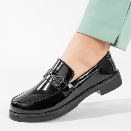 Pantofi casual dama negri cu aspect lucios MOD11217, 2, modlet.ro
