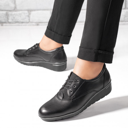Pantofi casual dama negri din Piele naturala MOD04273, 3, modlet.ro