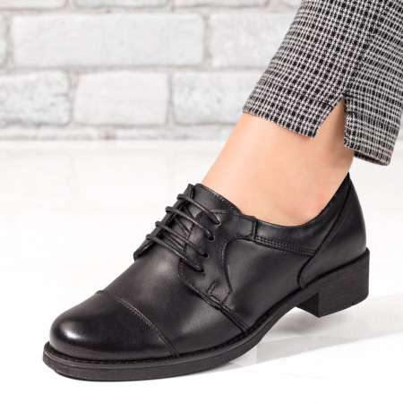 Incaltaminte dama, Pantofi casual dama negri din Piele naturala ZEF06425, zeforia.ro