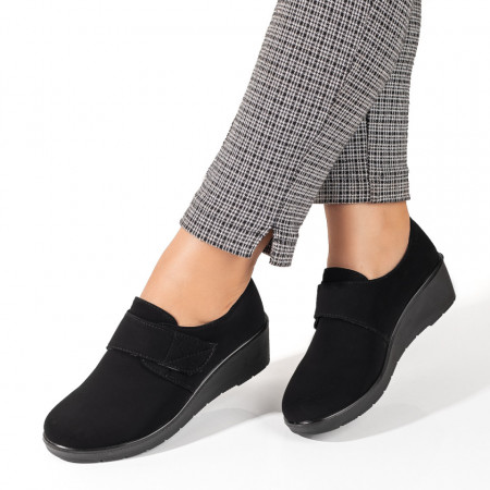 Pantofi dama, Pantofi casual dama negri suede cu platforma si scai MOD10086, modlet.ro