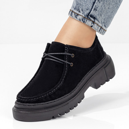 REDUCERI INCALTAMINTE, Pantofi casual dama negru suede din Piele naturala ZEF03650, zeforia.ro