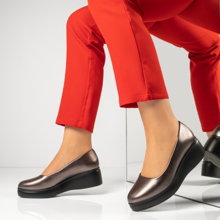 Pantofi dama casual cu platforma argintii MOD01902, 3, modlet.ro