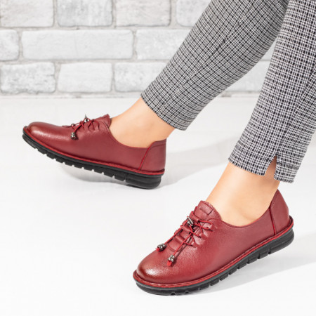Pantofi casual dama, Pantofi dama casual cu siret rosii MOD02962, modlet.ro