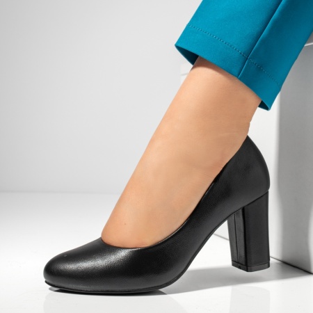 Pantofi dama cu toc gros negri MOD02834, 2, modlet.ro
