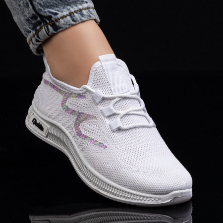 Adidasi dama, Pantofi dama sport cu siret albi MOD08062, modlet.ro