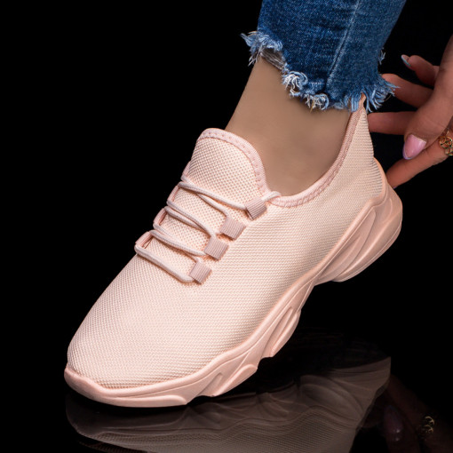 Pantofi dama sport roz din material textil MDL03974