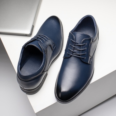 REDUCERI INCALTAMINTE, Pantofi eleganti albastri cu siret barbati MOD11677, modlet.ro