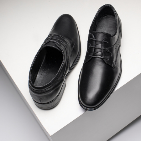 Pantofi eleganti barbati cu siret negri din Piele naturala MOD09403, 4, modlet.ro