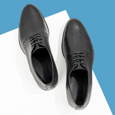 Pantofi eleganti barbati din Piele Naturala negri MOD08312, 4, modlet.ro