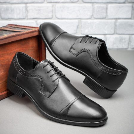 REDUCERI INCALTAMINTE, Pantofi eleganti barbati negri din Piele naturala MOD09192, modlet.ro