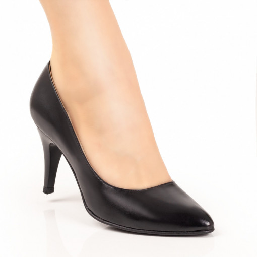 Pantofi eleganti dama cu toc negri cu Piele naturala MDL06042
