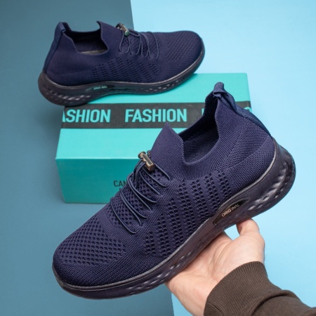 Adidasi barbati, Pantofi sport barbati cu siret elastic albastru inchis MOD13233, modlet.ro