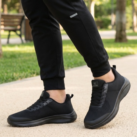 Pantofi sport barbati cu siret negri ION3, 3, modlet.ro