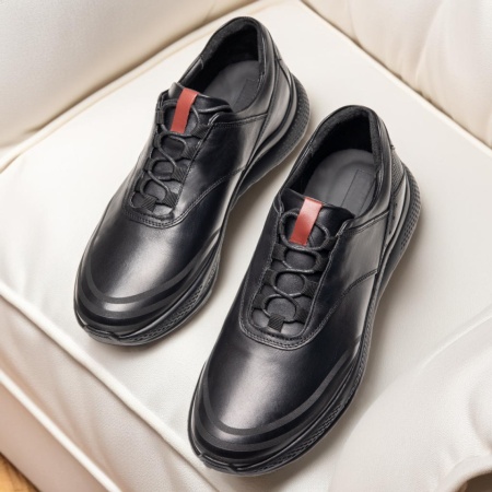 Adidasi barbati, Pantofi sport barbati din Piele naturala negri MOD12140, modlet.ro