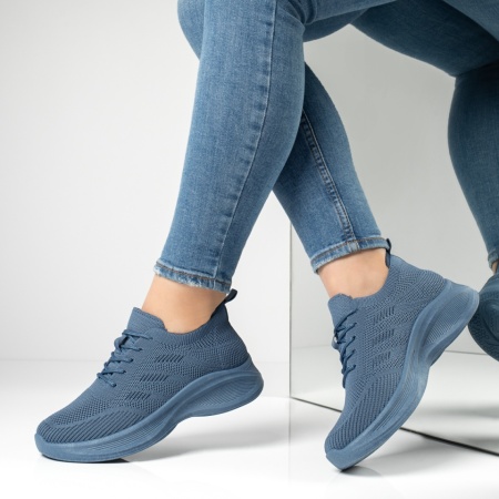 Adidasi dama, Pantofi sport dama cu talpa groasa albastri MOD13235, modlet.ro