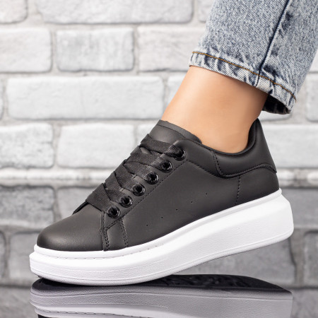Tenisi dama, Pantofi sport dama cu talpa groasa negri MOD09931, modlet.ro