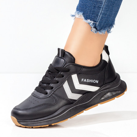 Adidasi dama, Pantofi sport dama negri cu alb ZEF07879, zeforia.ro