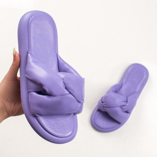 Papuci casual dama cu talpa groasa mov MOD04043