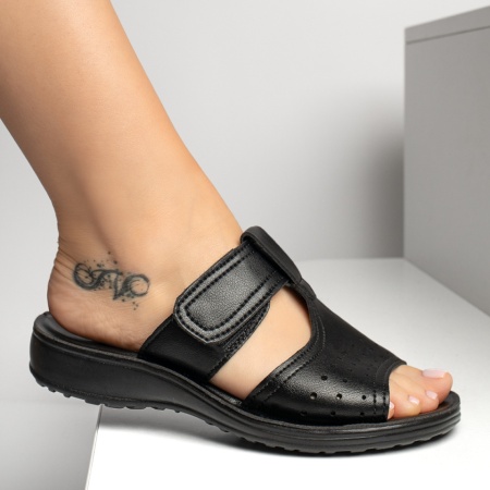 Papuci casual dama cu talpa joasa negri EVA37, 2, modlet.ro