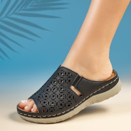 Papuci dama casual perforatii negri ZEF13550
