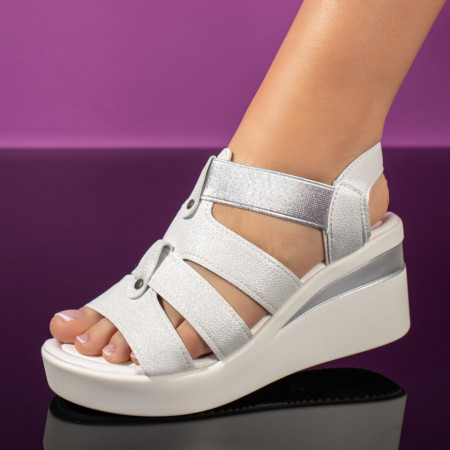 Incaltaminte dama, Sandale dama albe cu platforma MOD11326, modlet.ro