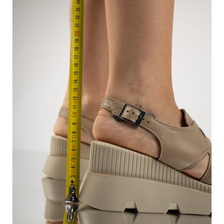 Sandale dama cu platforma bej din Piele naturala MOD13747, 4, modlet.ro