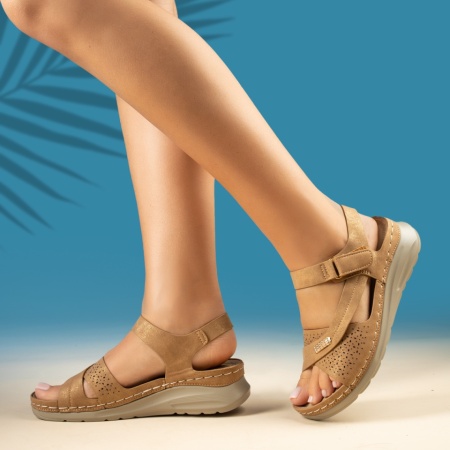 Sandale dama cu platforma maro MOD13904